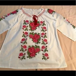 Pink Floral Mexican Top